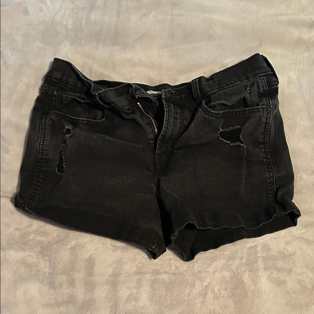 Old Navy Black Ripped Jean Shorts